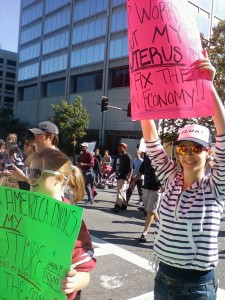 Protesters cross Broadway. (photo by Sitton)