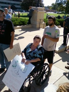 The Occupy Little Rock protest was not limited to the able-bodied. (photo by Sitton)